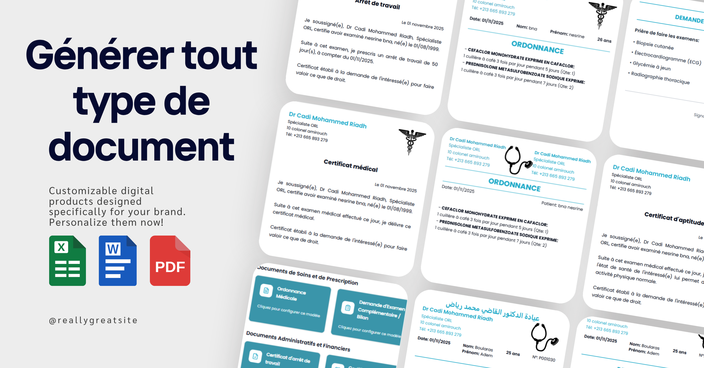 Génération automatique de documents médicaux et comptes rendus de consultation