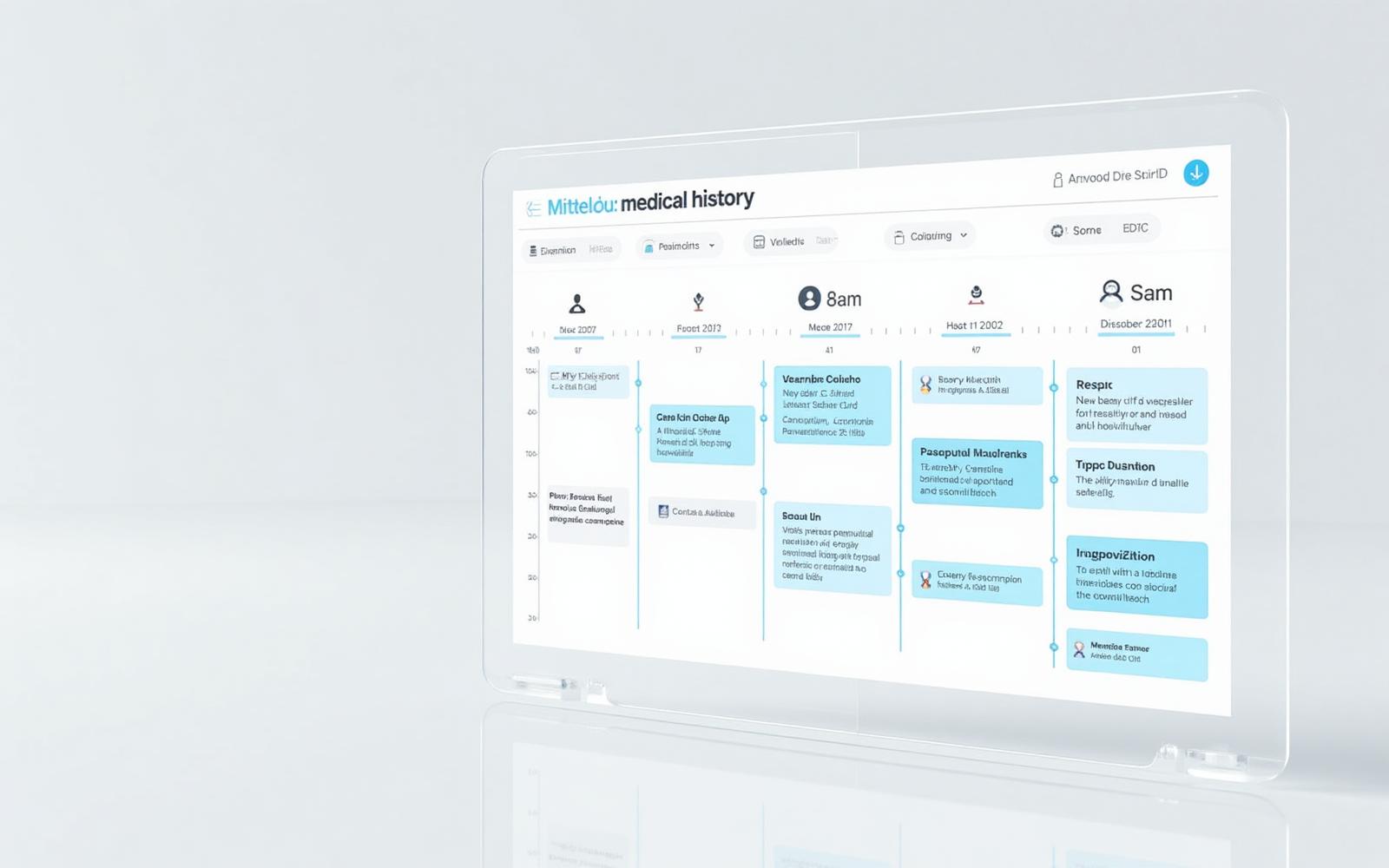 Historique médical détaillé des patients avec consultations, examens et traitements